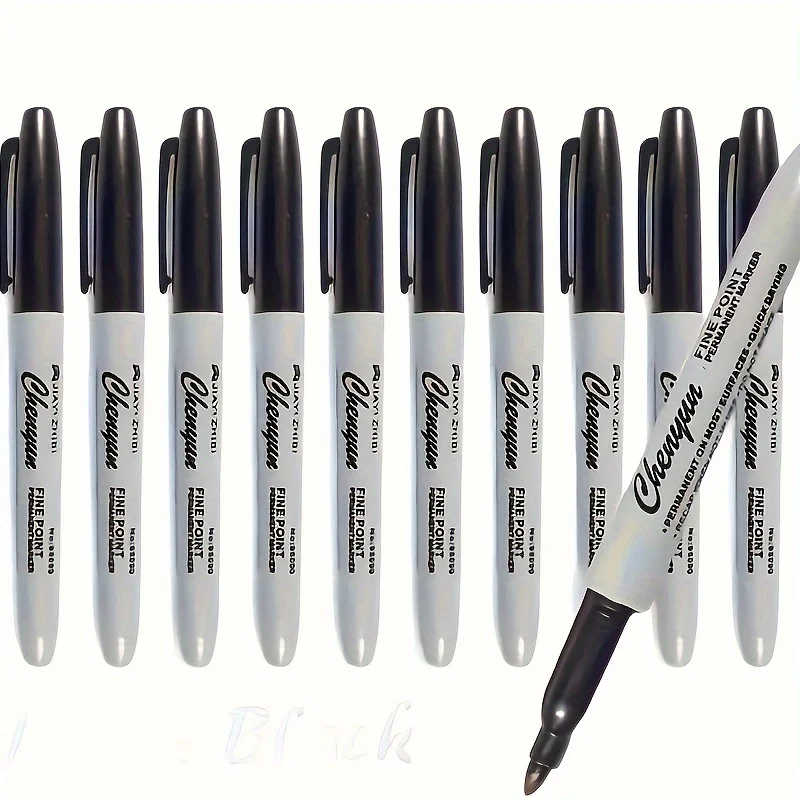 5 Stück feine Permanentmarker, ideal für den Einsatz im Klassenzimmer und im Büro, langlebig und robust. Nicht geeignet für Whiteboards – Detail 1