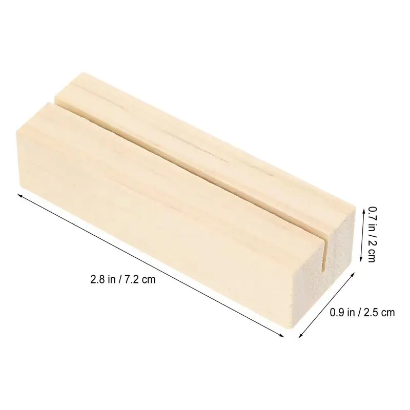 10pcs 7cm Natural Wood Name Memo Clips Photo Holder Clamp Business Card Stand Desktop Message Organizer