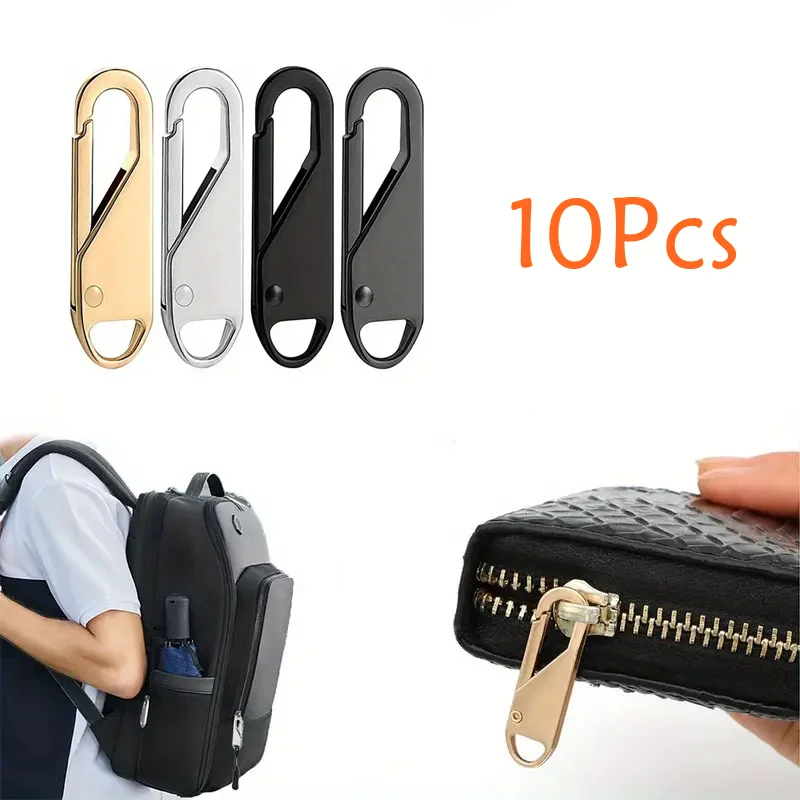 10Pcs Zipper Slider Puller Instant Zipper Repair Bag Replacement Bad Buckle Travel Bag Suitcase Zipper Head DIY Sewing Craft