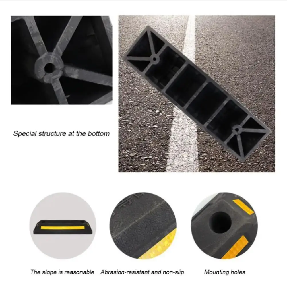 Gadgets Heavy Duty Parking Stopper Rubber-Plastic Safety Design Wheel Stop Limit Stop Rubber Auto Wheel Guide Block Driveway