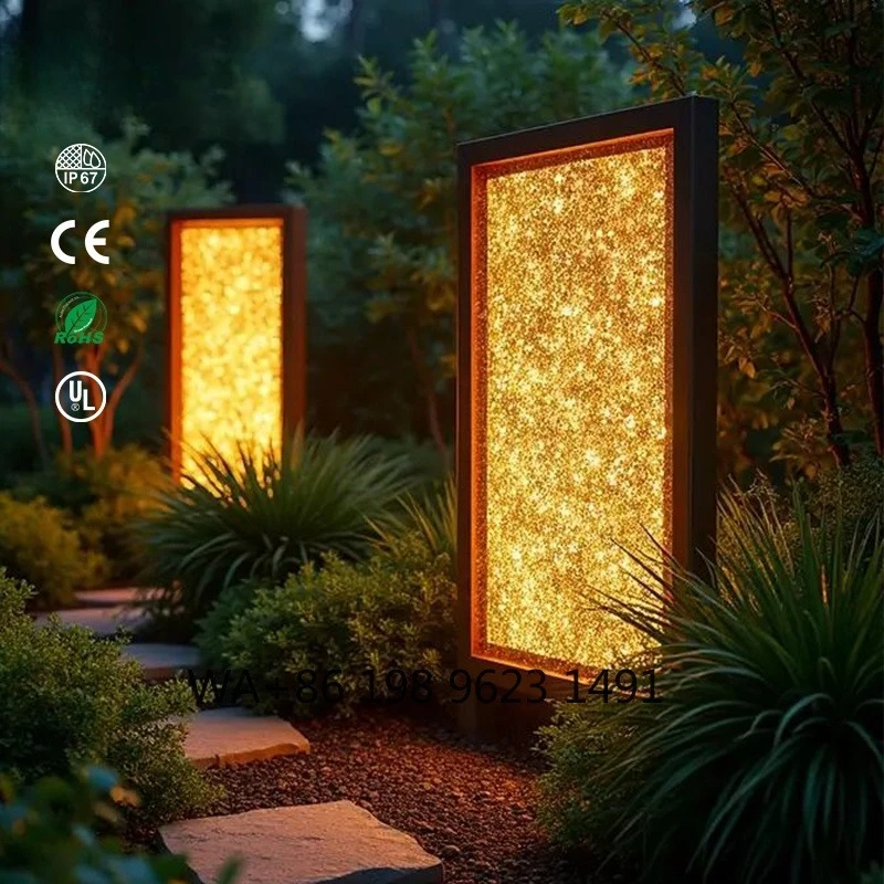 IP67 Waterproof Glitter LED Bollard Light Outdoor Garden Pathway Decorativescape Lighting