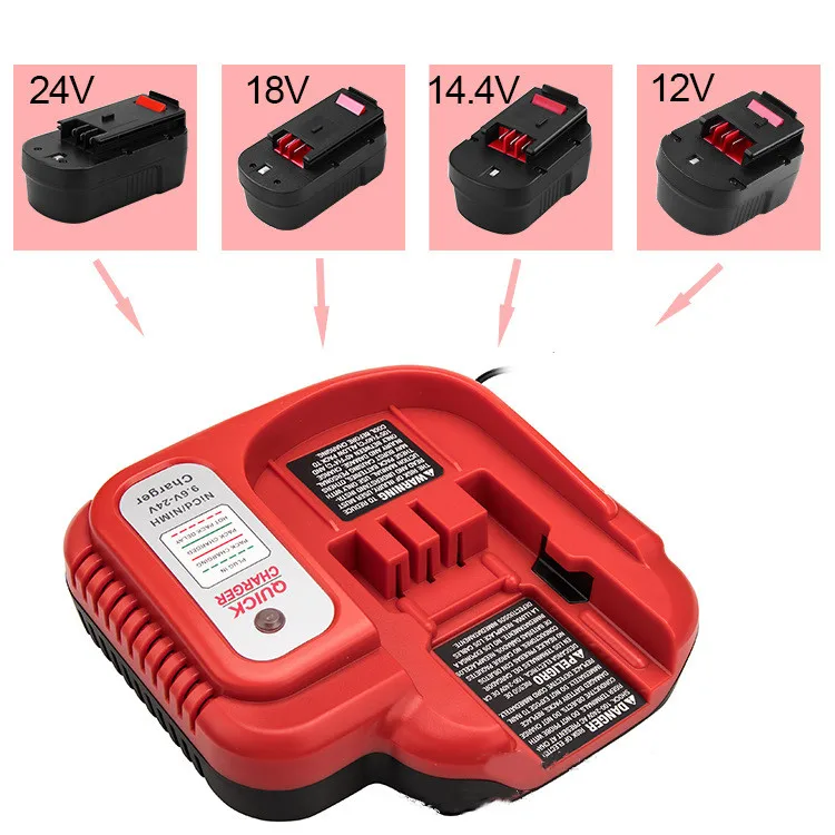 Replacement Battery Charger For Black & Decker Ni-CD Ni-MH Battery Multi-Volt 9.6V/12V/14.4V/18V Fast Battery Charger