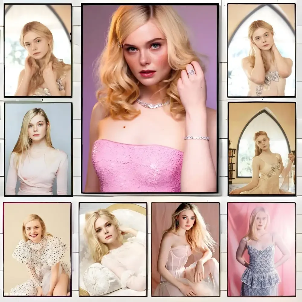Gentle Actress E-Elle Fanning Poster Wall Art Print Decorative Mural Home Decor Gift Unframed