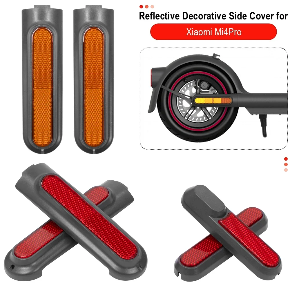 Electric Scooter Front or Rear Wheel Cover Hub Cap Protective Shell Reflective Strip for Xiaomi 4 Pro Decorative Cover Accessory