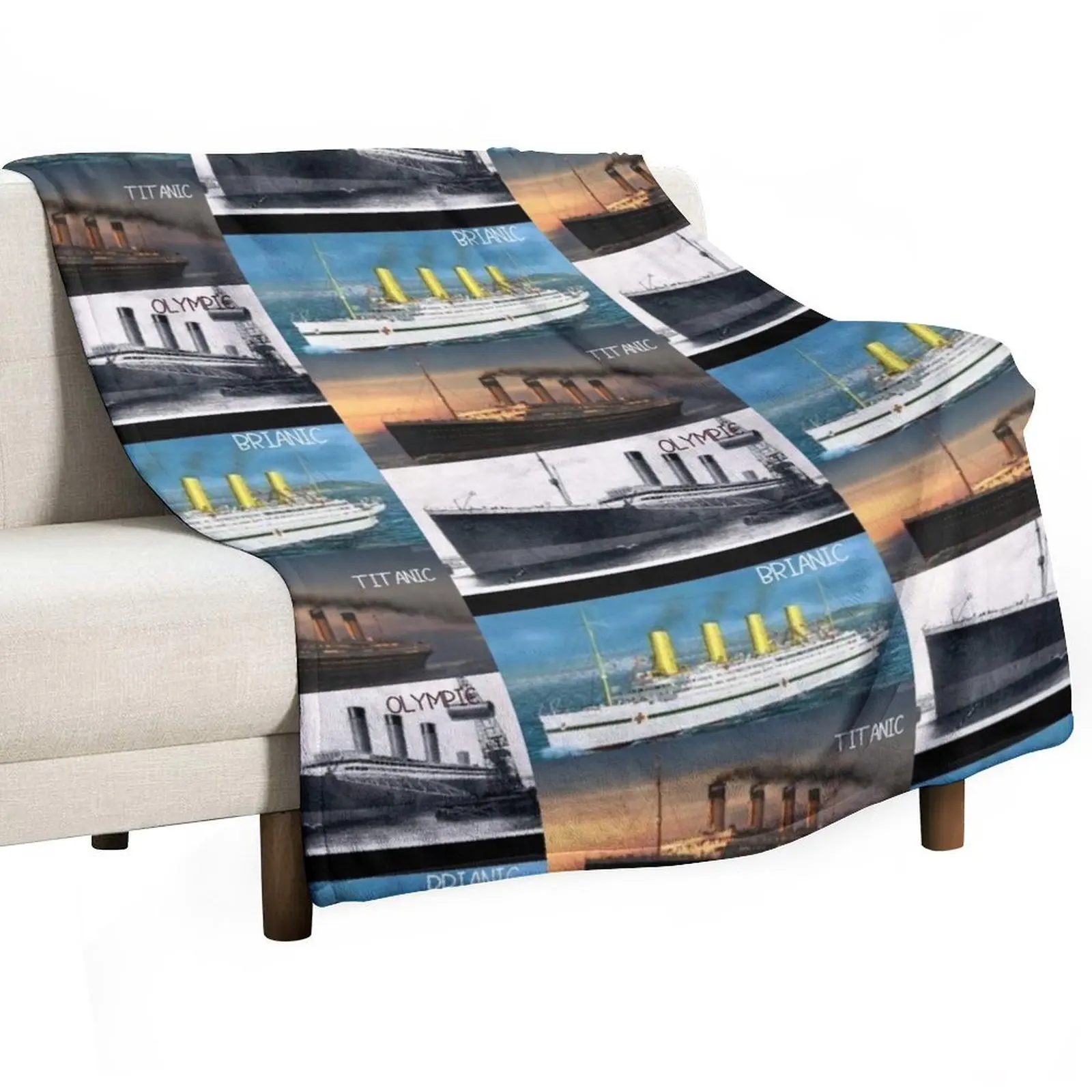 Titanic,britanic sister ship,iceberg,white star star liners,ship Throw Blanket Sofa Throw Furry Loose Camping Blankets