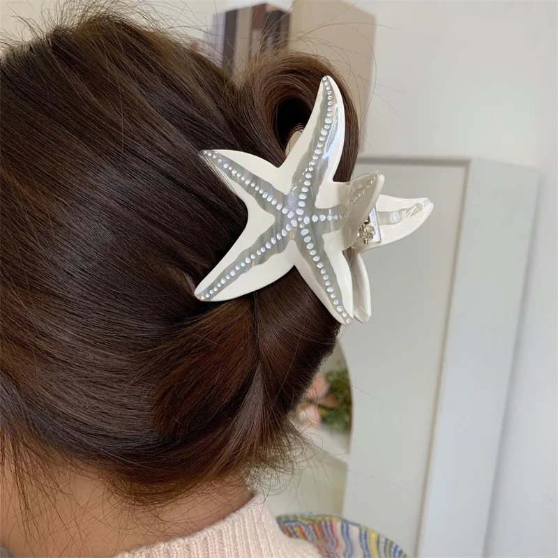 

2025 NEW Ocean Series Starfish Hair Claw 11.5CM Large Acetate Claw Clips Summer Crab Hair Clips Hair Accessories for Women Girls