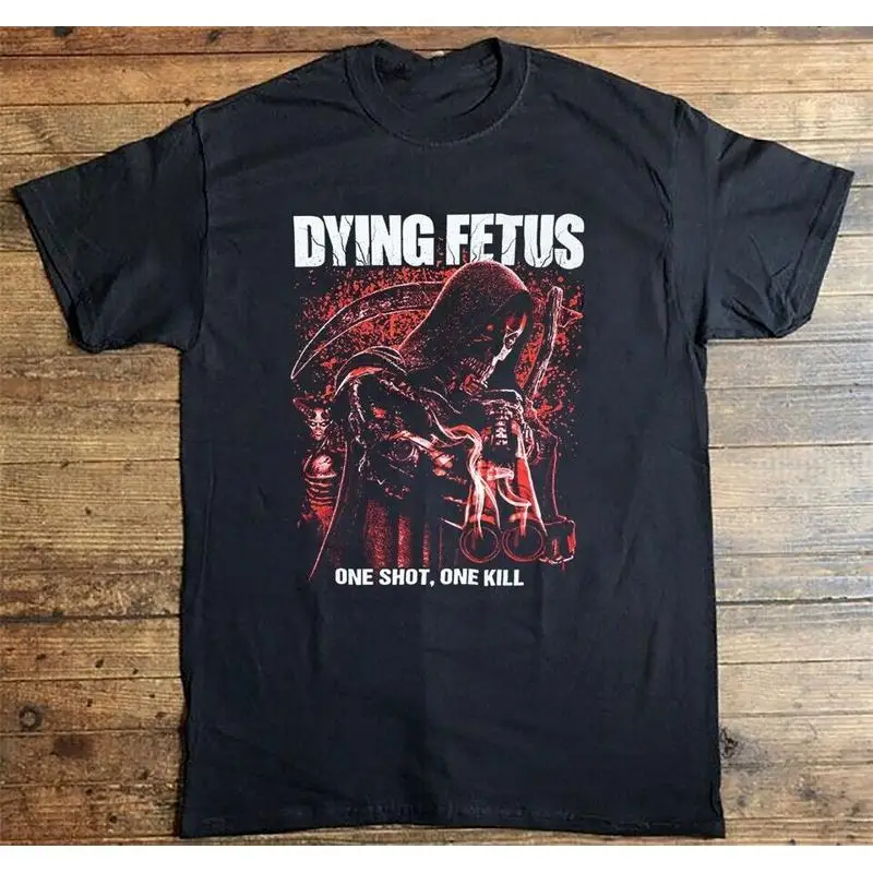 DYING FETUS ONE SHOT KILL Черная футболка в стиле ретро всех размеров