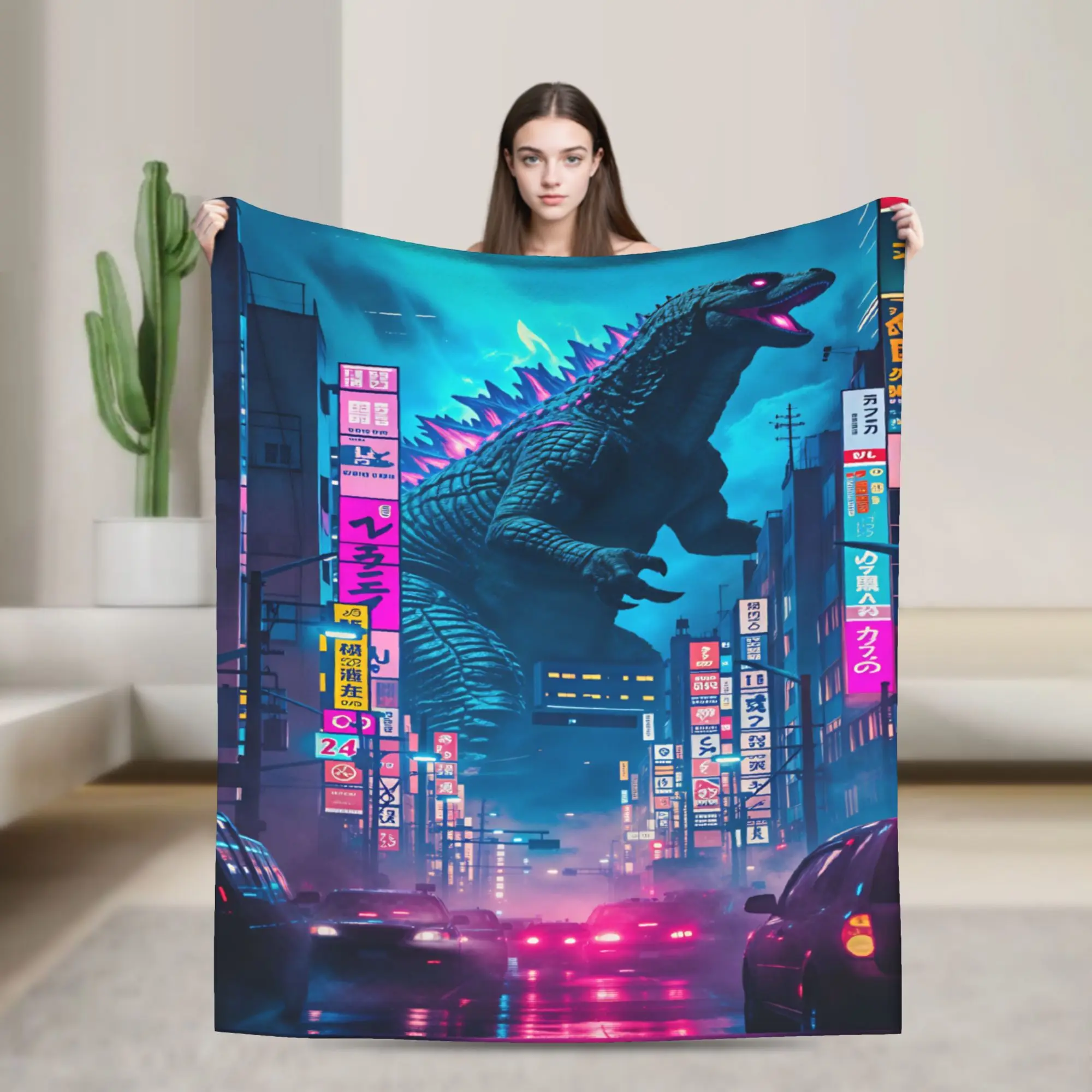 G-Godzillas  Blanket  Soft Warm Funny Plush Throw Blanket For Living Room Decorative Flannel Bedspread Bed Cover