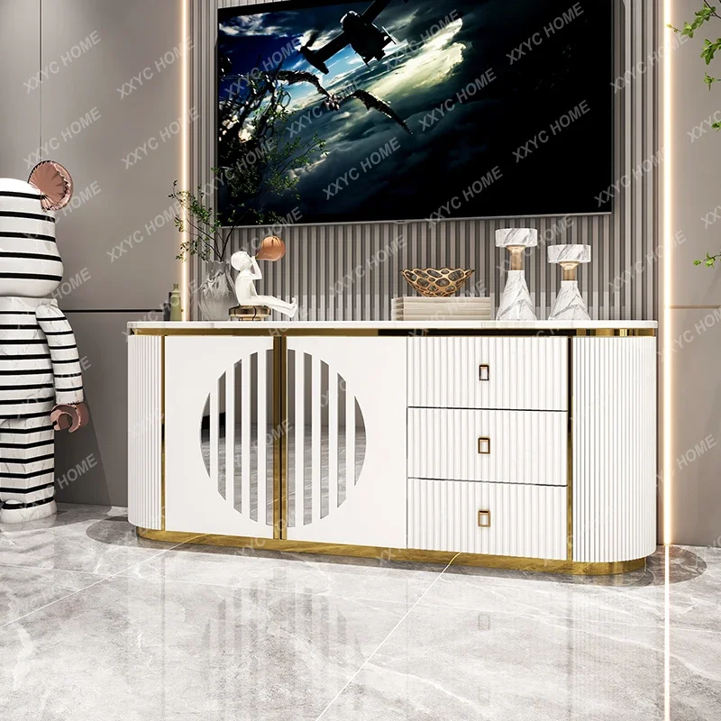 HMJLight luxury TV cabinet Simple modern living room Slate small apartment High bedroom floor cabinet model