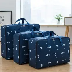 3pcs Oxford Cloth Quilt Storage Bag, Foldable Clothes Storage Bag, Household Zipper Organizer Bag