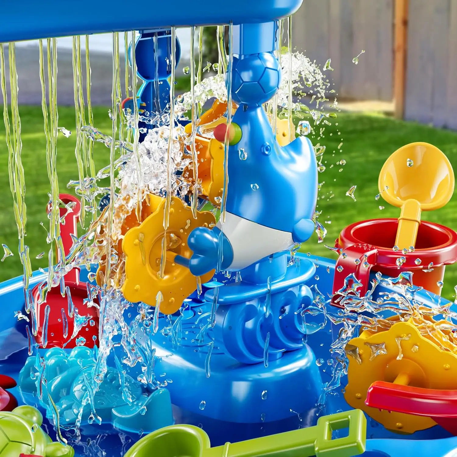 幼児用ウォーターテーブル、砂活動感覚テーブル、屋外おもちゃ、夏のビーチ、屋外、3層、3層