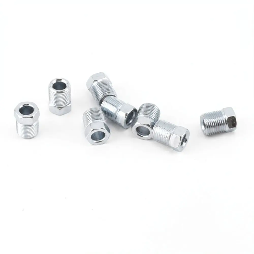 Zinc Plated Hydraulic Line Flare Nut Automotive Brake Pipe Fitting Replacement Connector Industrial Hard Tube Fastener