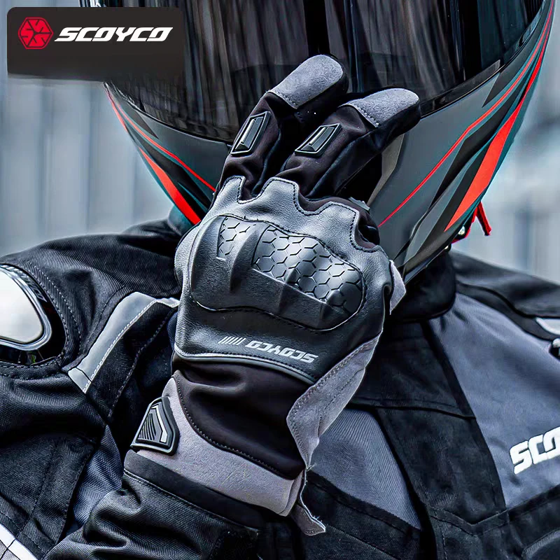 Scoyco Motorcycle Riding Gloves Autumn and Winter Men's and Women's Motorcycle Racing Riders Waterproof Warm Drop Moto Gloves