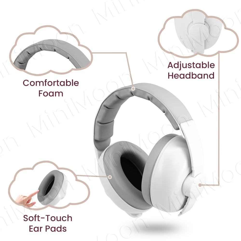 غطاء للأذنين للأطفال لحماية السمع، تقليل الضوضاء للنوم الآمن والسلامي، مناسب مريح للرضع من عمر 0 إلى 36 شهرًا