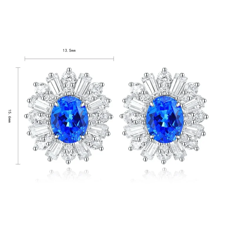 Lab Grown Cobalt Spinel Earrings in S925 Sterling Silver Dainty Studs for Women Hypoallergenic Everyday Jewelry Gift Idea