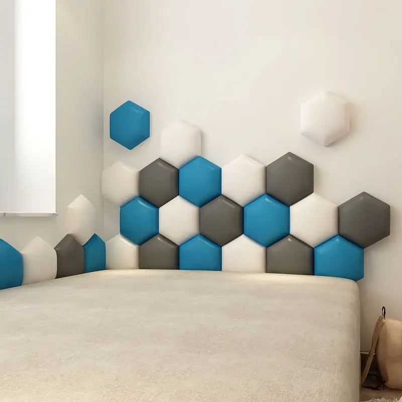 Panneau mural hexagonal adhésif pour lit et sauna, style nordique, décoration de chambre d\'enfant, 90 cm, 135 cm, 145 cm, 150 cm, 160cm