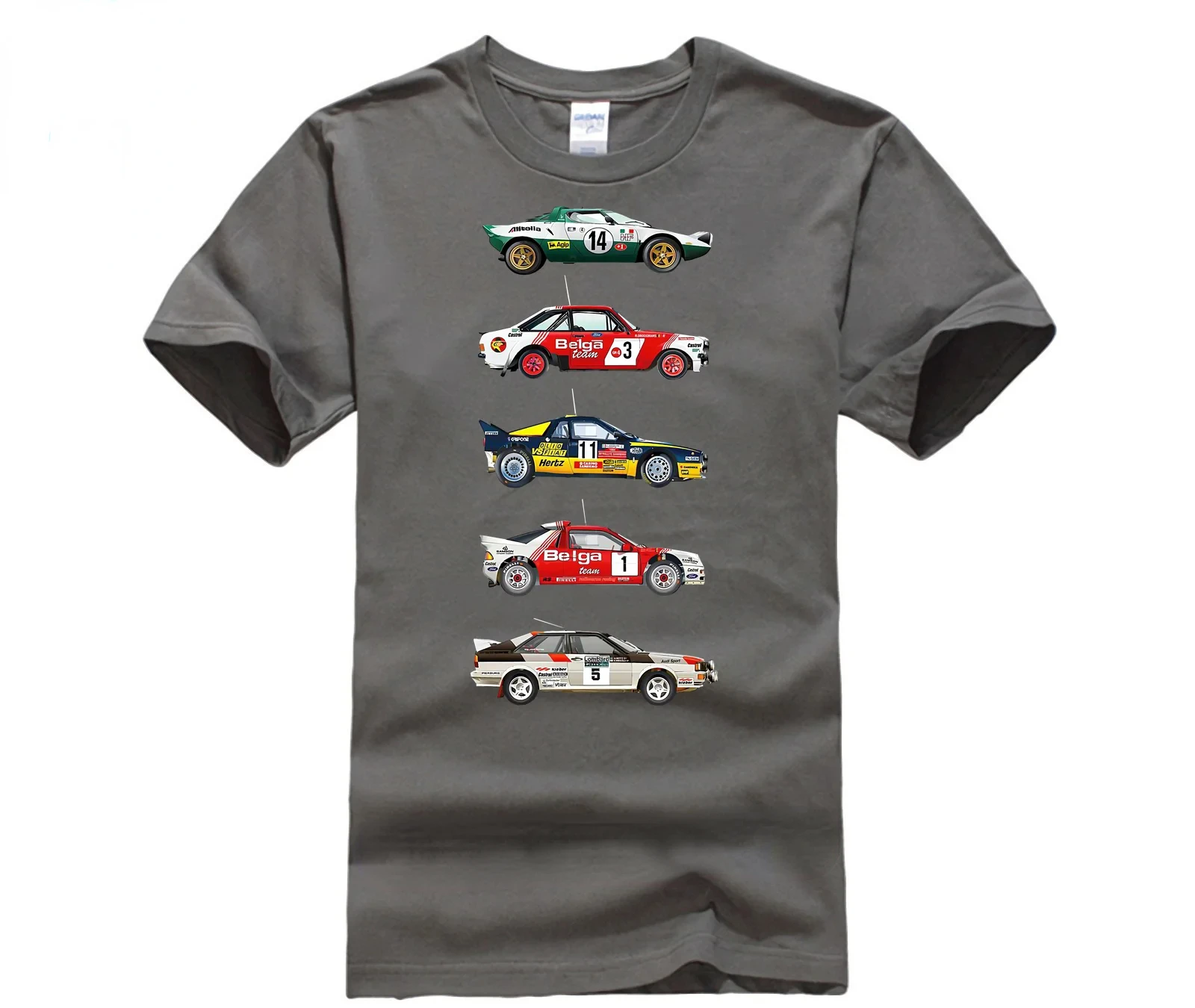 Rally cars from the 70 80th alain jamar man\'s t-shirt car moto tee clothes