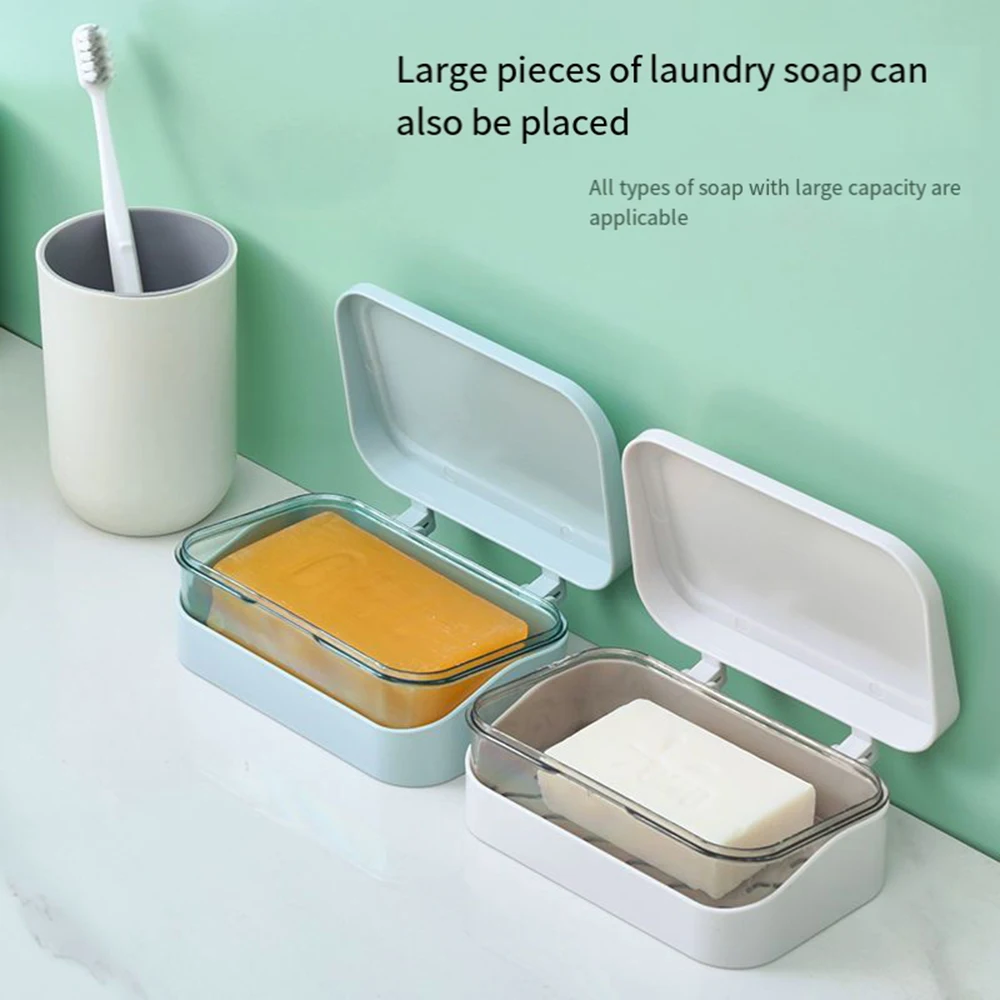 Portable Soap Storage Box Dustproof Sealed Soap Box Bathroom Supplies Soap Holder Soap Cases Waterproof Moisture-proof