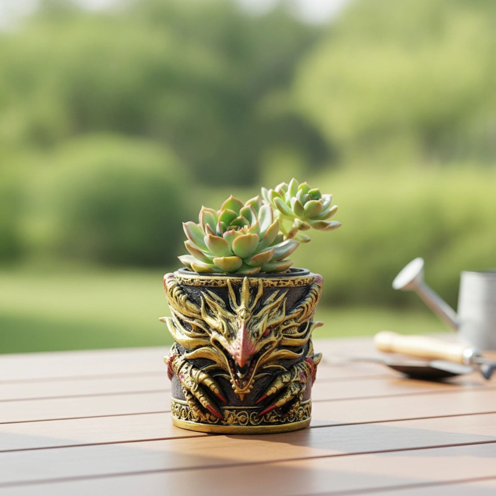 Dragon Planter Decorative Dragon Sculpture Planter Flowerpot Sculptural Compact for Desk, Windowsill