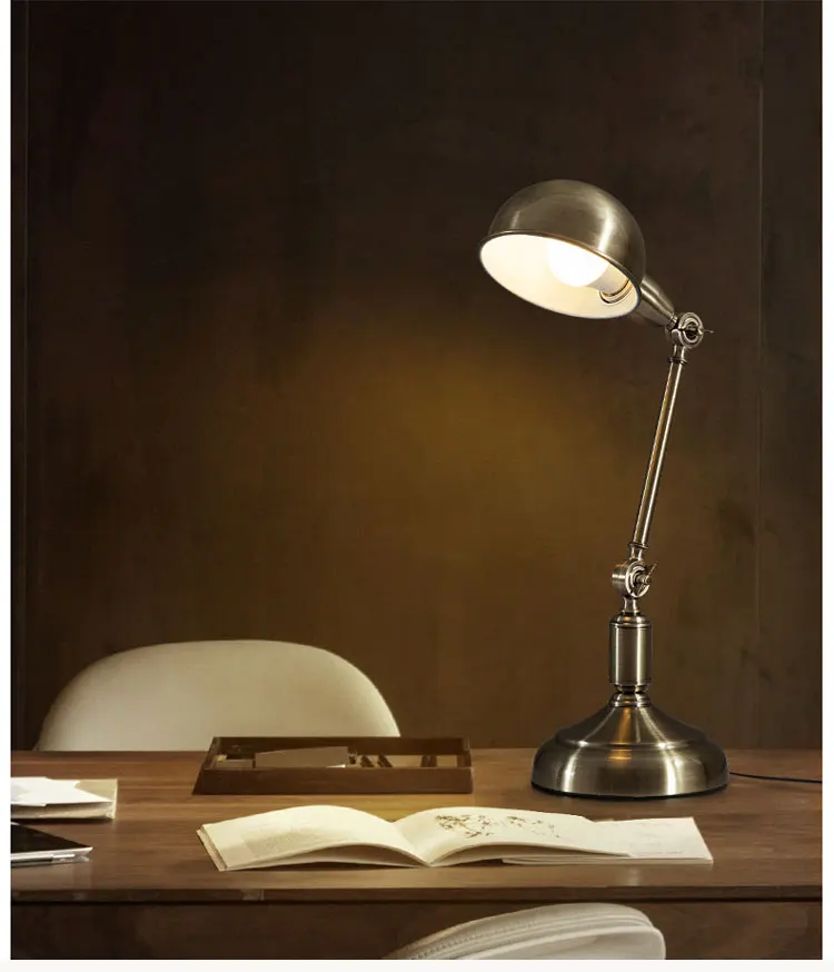 American Style Retro Light Luxury Eye Care Table Lamp Creative Learning Desk Lamp European Style Living Room Bedroom BedsideLamp