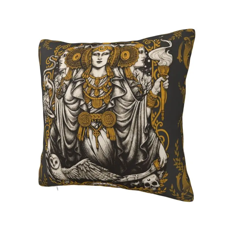 Iberian Hecate Goddess Nordic Pillow Cover Home Decorative Goth Occult Halloween Witch Chair Cushion