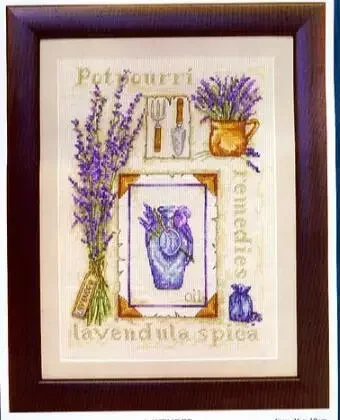 Amishop Gold Collection Counted Cross Stitch Kit Lavender Purple Flowers Flower Bouquet Janlynn