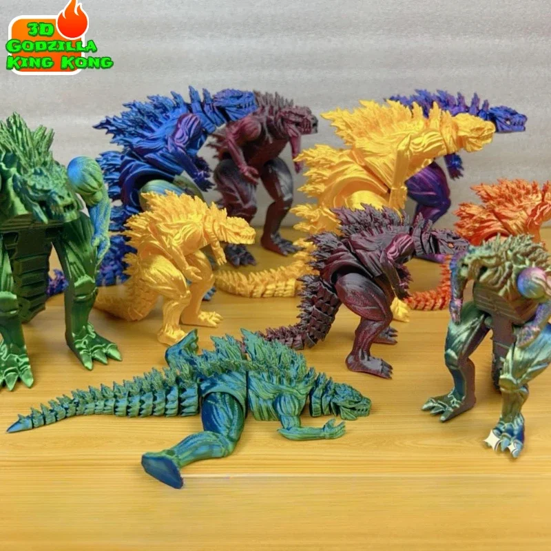 

3D Printed Muscle Godzilla VS King Kong Toys Monster Figure Action Joint Creative Model Ornament Kids Gift