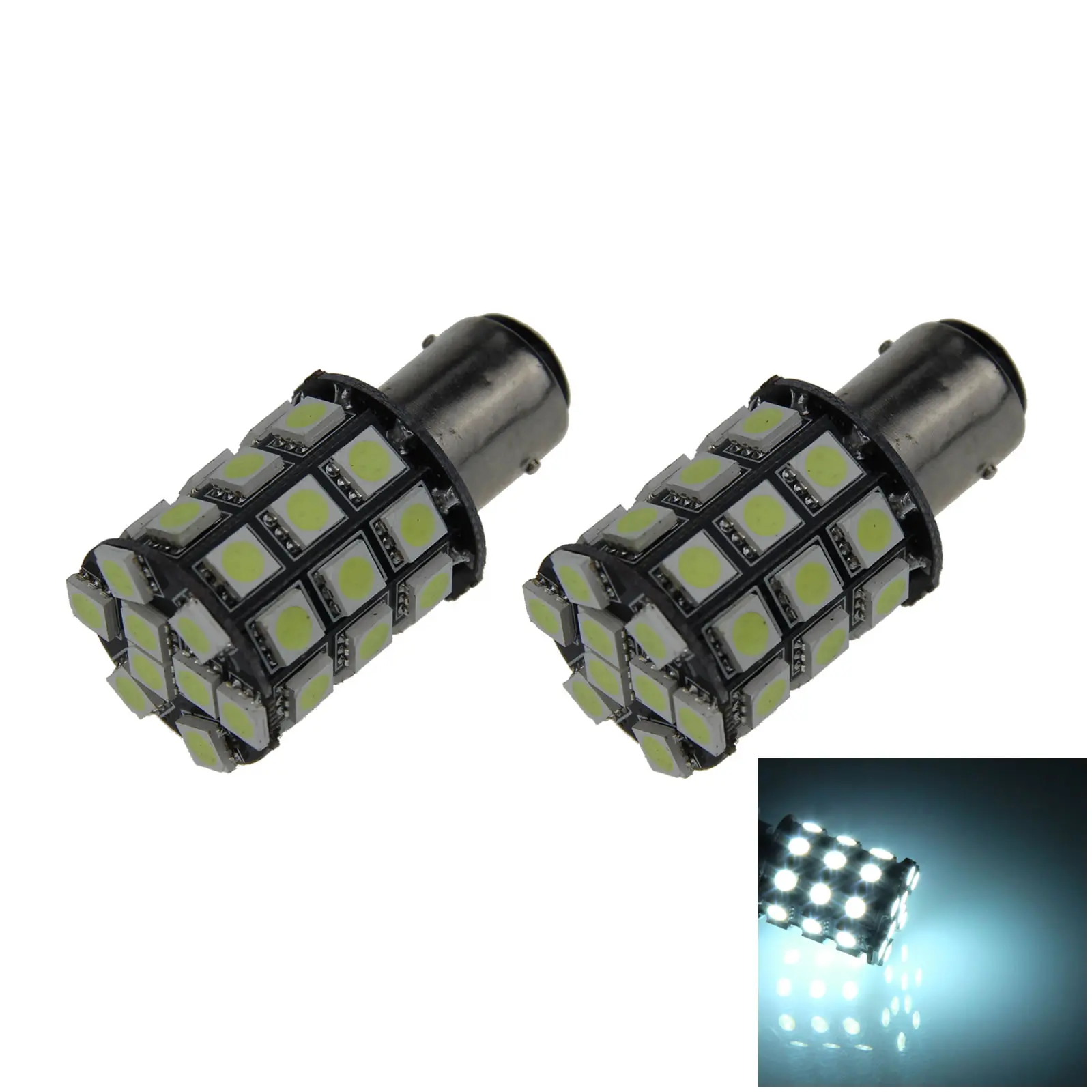 2x Ice Blue RV 1157 Brake Blub Camper Lamp 36 Emitters 5050 SMD LED 2057 P21/5W E011-BB