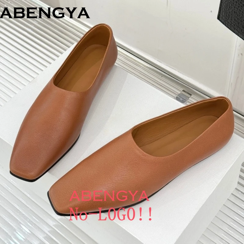 

ABENGYA/черные кожаные лоферы, туфли на плоской подошве, женские повседневные туфли без шнуровки, балетки на плоской подошве, женские туфли-лодочки