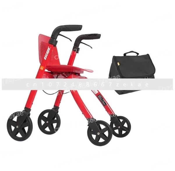 

Elderly Walker Four-wheel Crutches Stool Walking Assistance Push and Sit Light Folding Trolley