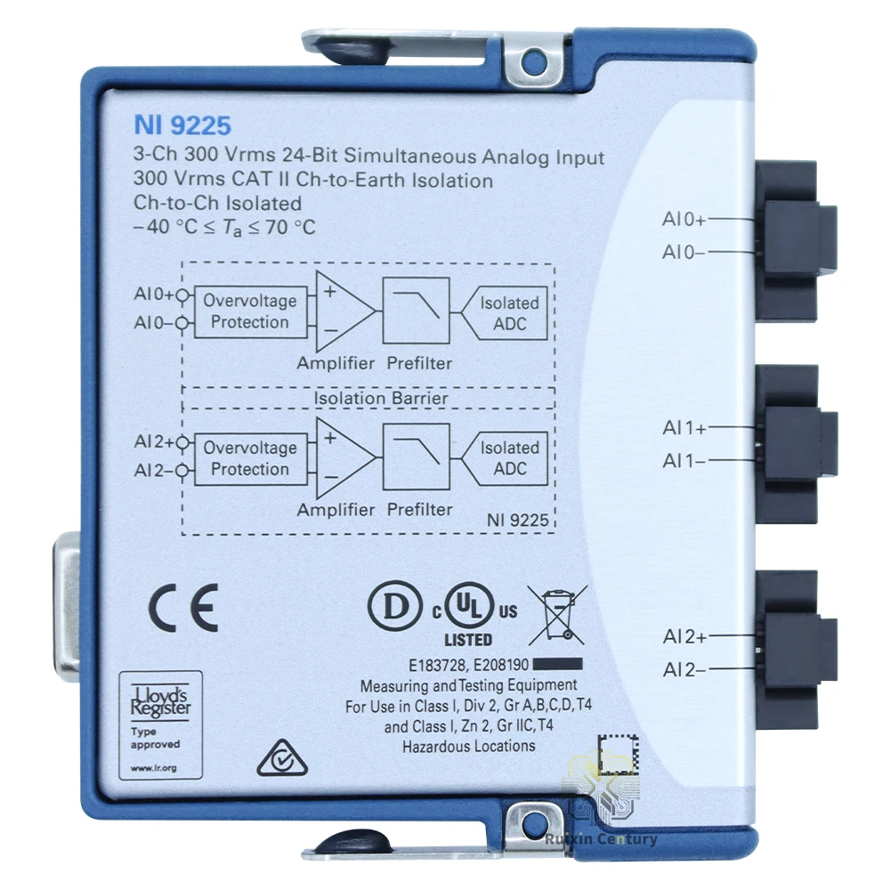 FOR NI-9225 300 Vrms 50 kS/s/ch 24-Bit Simultaneous 3-Channel C Series Voltage Input Board with 600Vrms Isolation Genuine