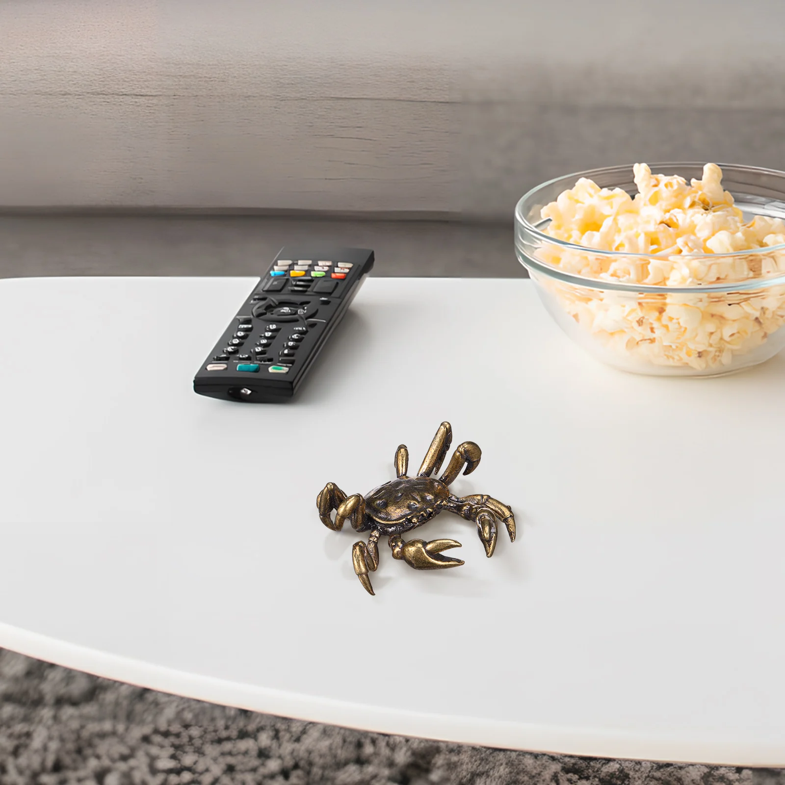 

1pcs Crab Decor Unique Crab Shaped For Home Office Desktop Brass Decor Ornament Vintage Animal Decorative Object