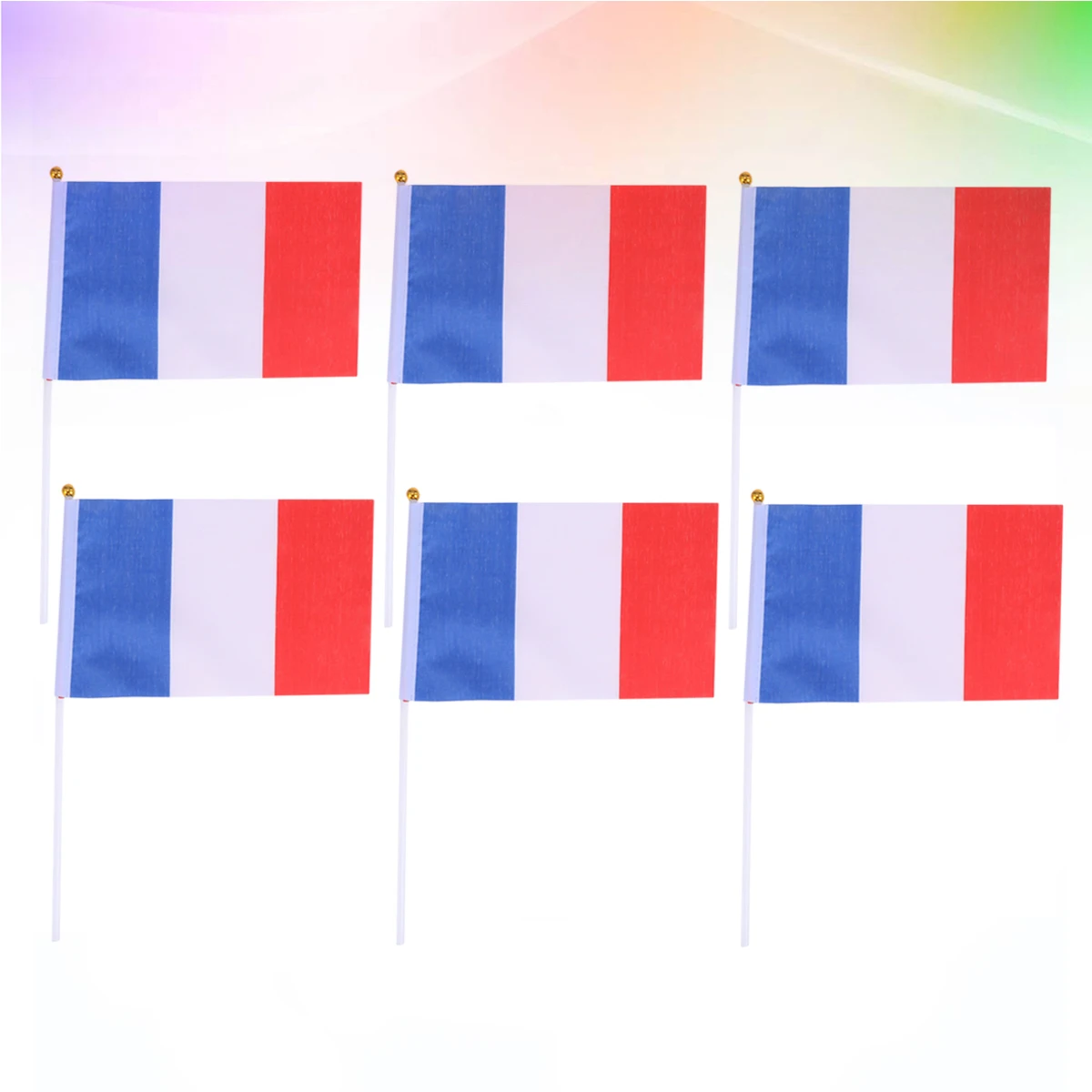 

20pcs Hand Held France Stick Flags Polyester Plastic Portable Lightweight Cheer Party Decoration International Sports