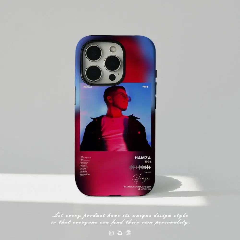 حافظة هاتف همزا لهاتف آيفون 17 16 15 14 13 12 برو ماكس بلس لامعة عالية الدقة بطبقة مزدوجة غلاف صلب سائل #2