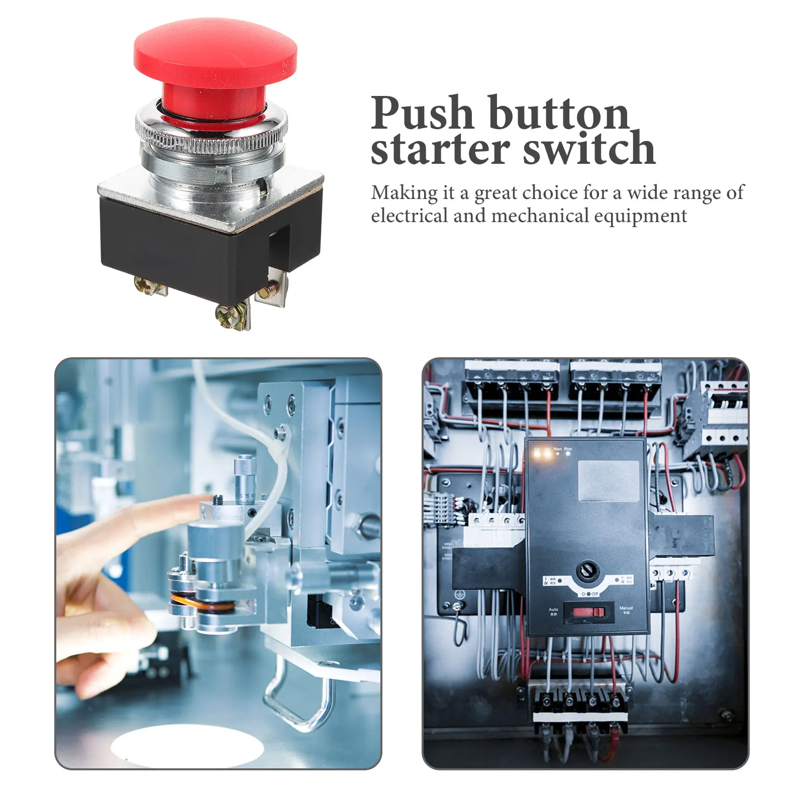 

Red Control Button 30mm Flat Head Momentary Push Button Switch without Light Marine Plastic Starter. M Easy Install Reliable