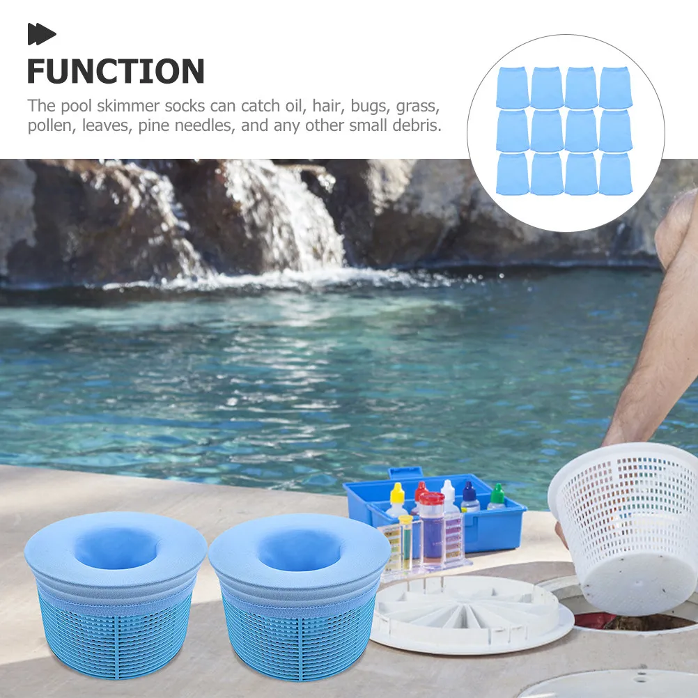 

25 шт. многоразовых фильтрующих чехлов для сетки скиммера, для чистки бассейнов, для наземных и заглубленных бассейнов