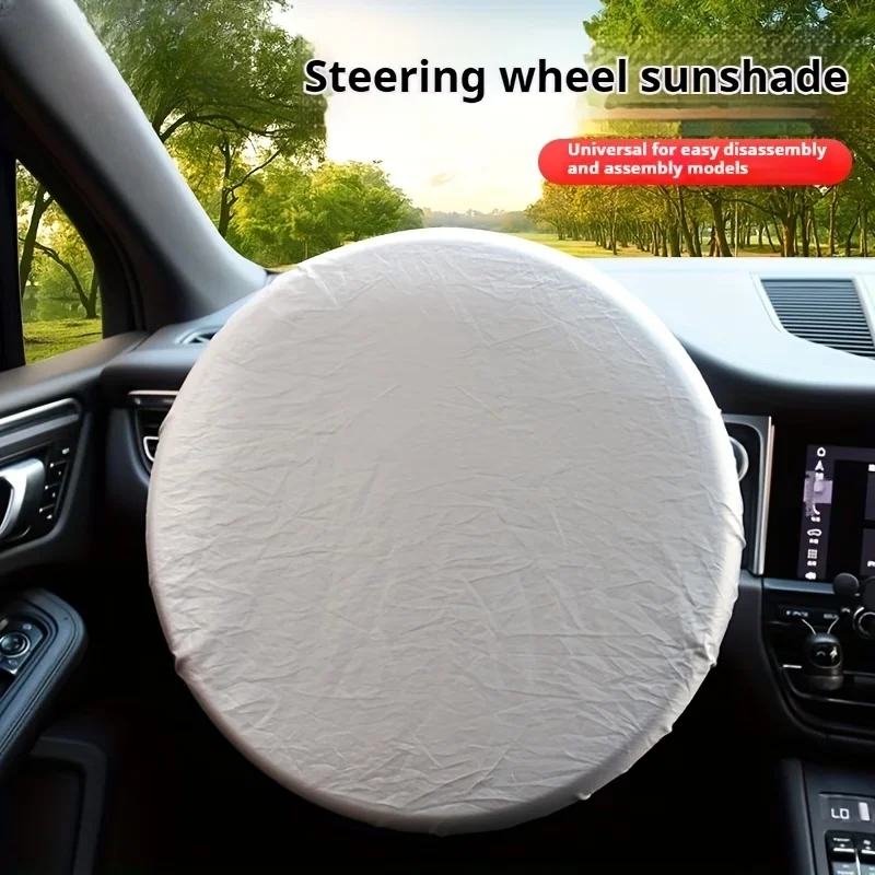 Car steering wheel sun visor. Heat-insulating sunshade. 42Cm. General-purpose car sun visor