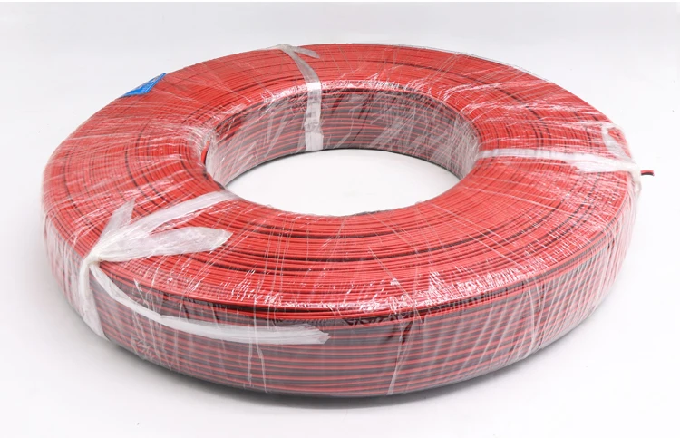 5m/10m/20m UL2468 2 Pins Electrical Wire Tinned Copper Insulated PVC Extension LED Strip Cable 16/18/20/22/24/26/28/30 Gauge AWG