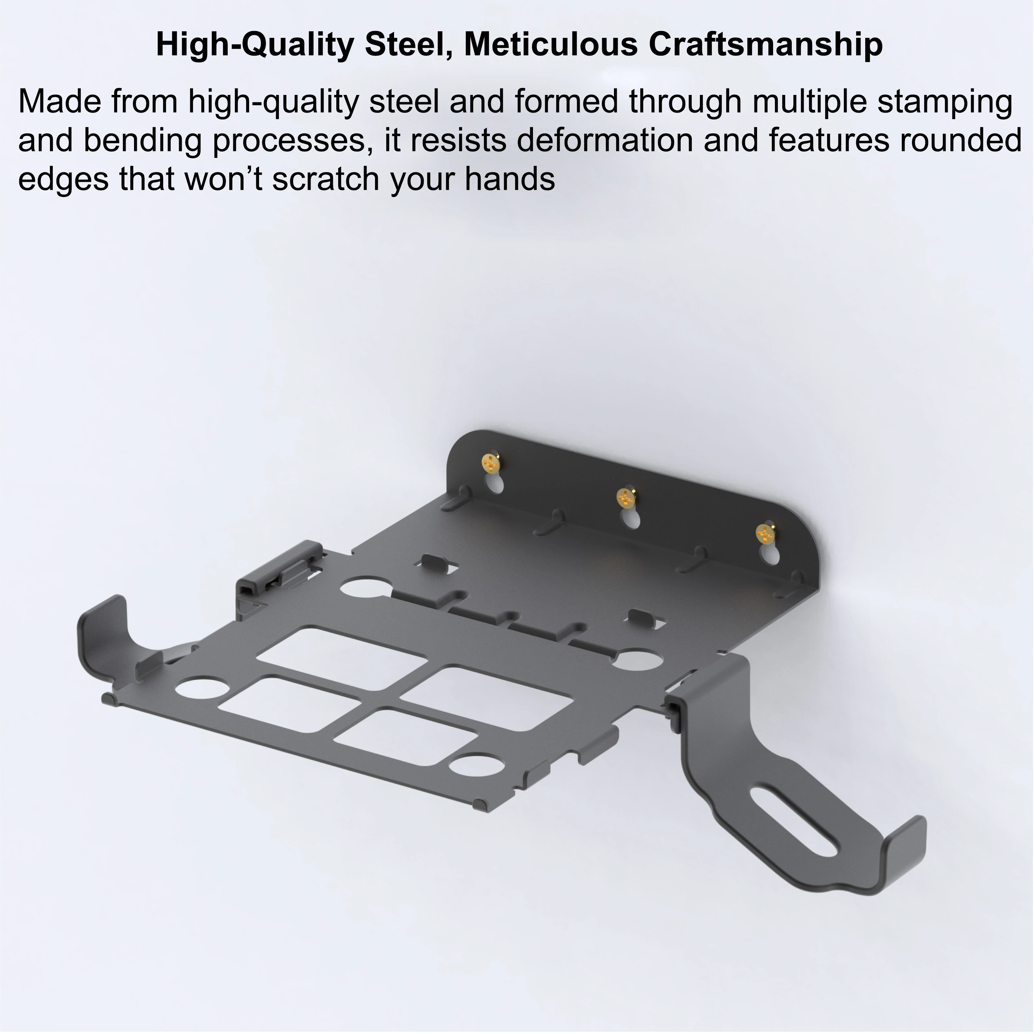 Steel Wall Mount Bracket for Steam Machine Heavy-Duty Sturdy Elastic Strap Quick-Release Precision Positioning Sticker Full Port
