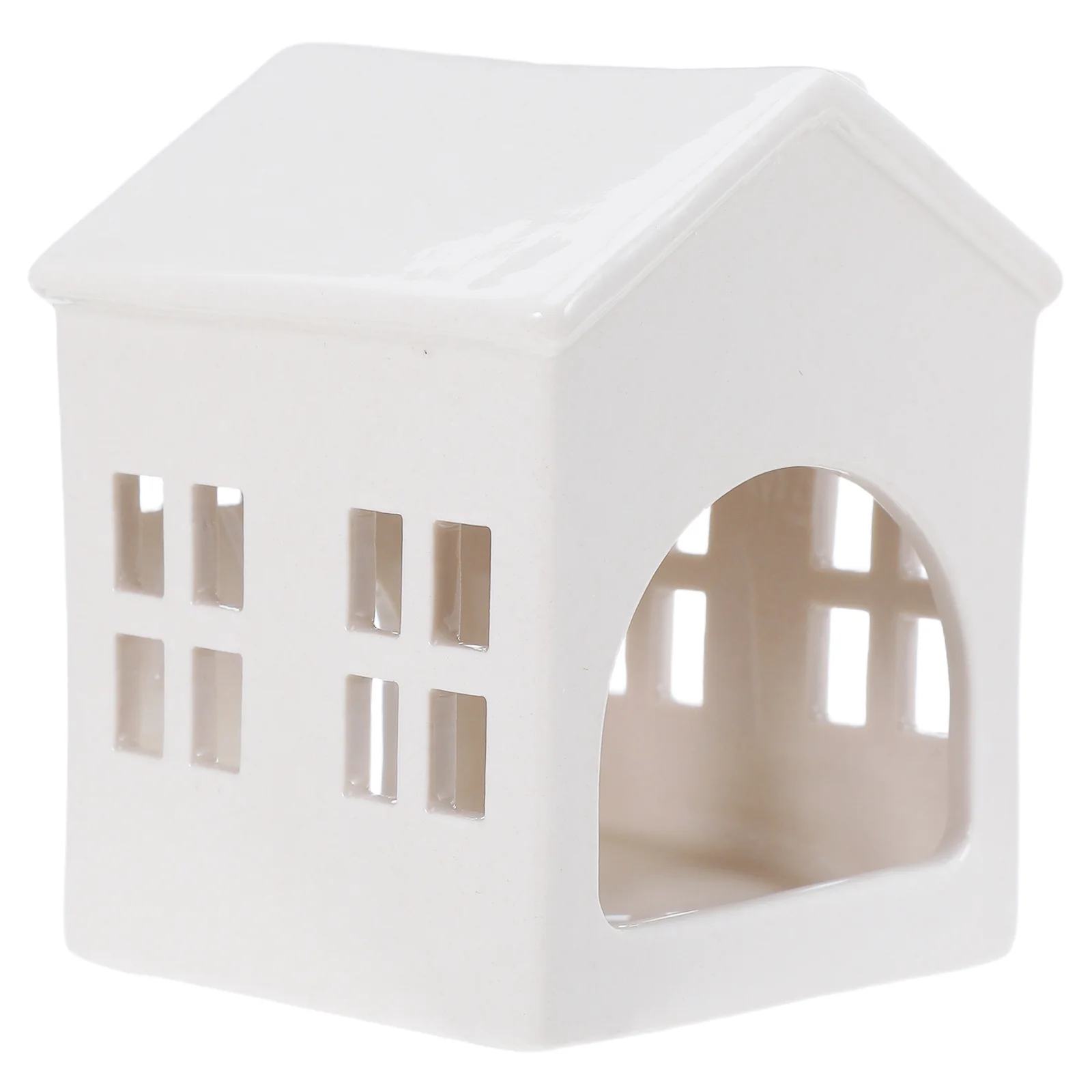 

Shaped Ceramic Holder Modern Tealight Stand with Artistic Hollow Carving for Living Room Bedroom Tabletop