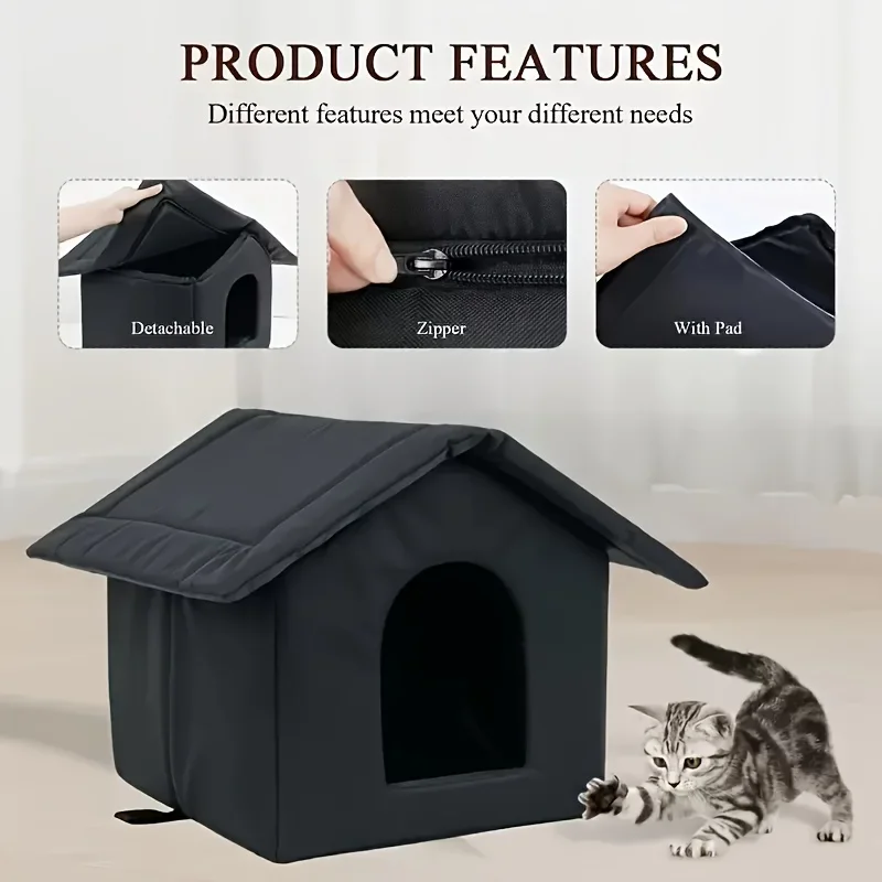 Outdoor Pet House ColdProof Windproof Rainproof Winter Warm Dog House Homeless Cat House Oxford Cloth Car Dog Bed Pet Products