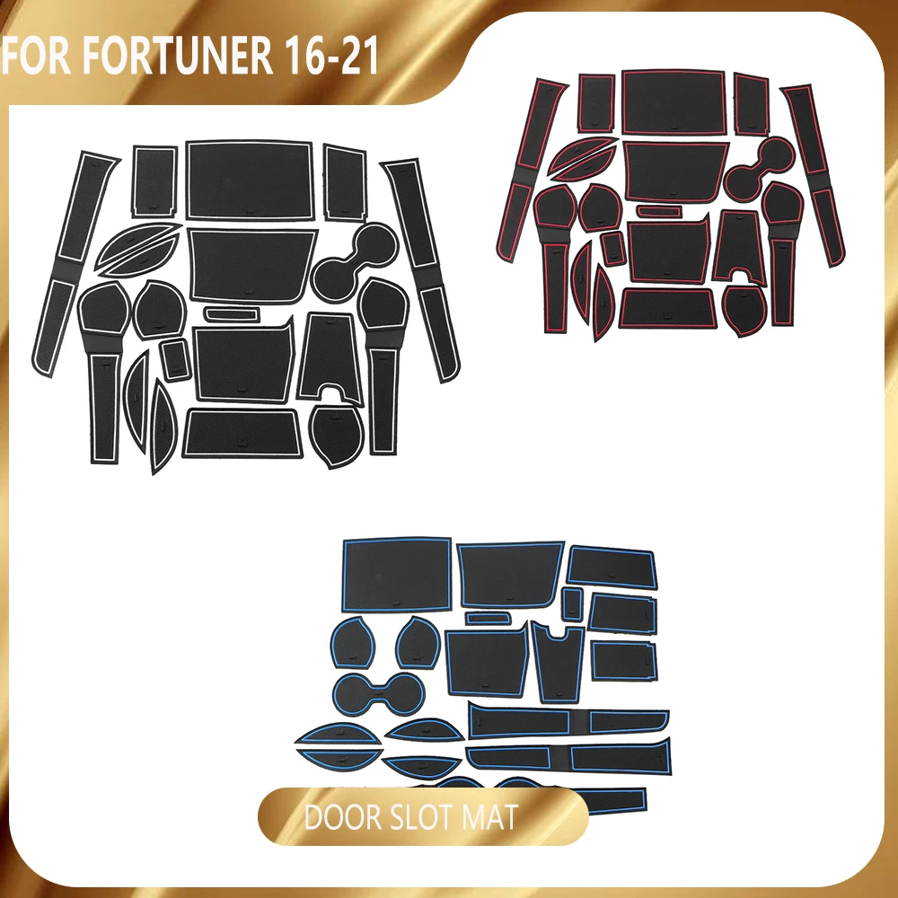 

Автомобильный коврик, дверной паз, чашка для Toyota Fortuner SW4 AN150 AN160 LHD 2016-2021, противоскользящая подушка, слот для ворот, автомобильные наклейки, аксессуары