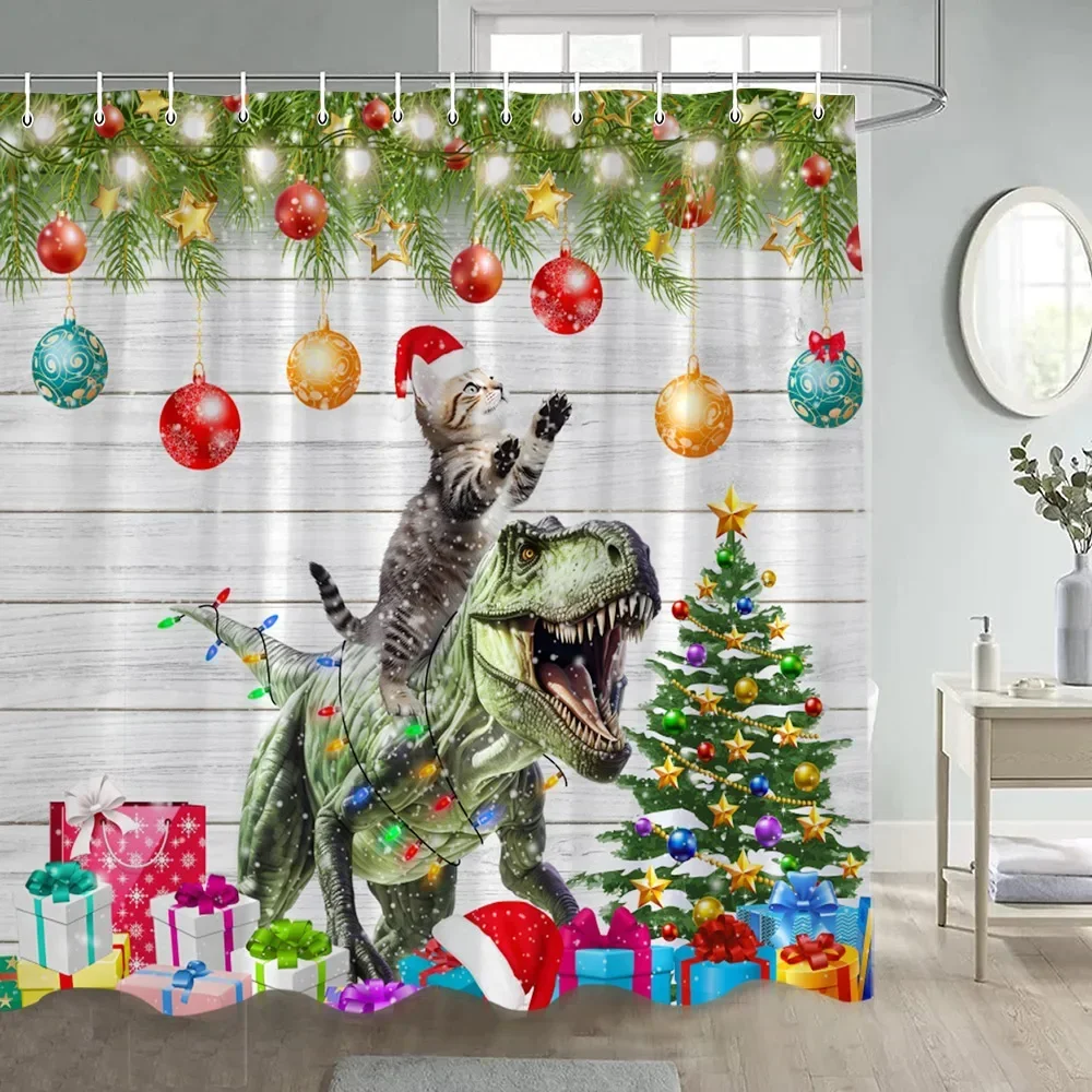 GAEFunny فلامنغو عيد الميلاد دش الستار الشتاء الغابات الأرز ندفة الثلج طبيعة مشهد الثلوج السنة الجديدة عيد الميلاد الحمام ديكور مع H