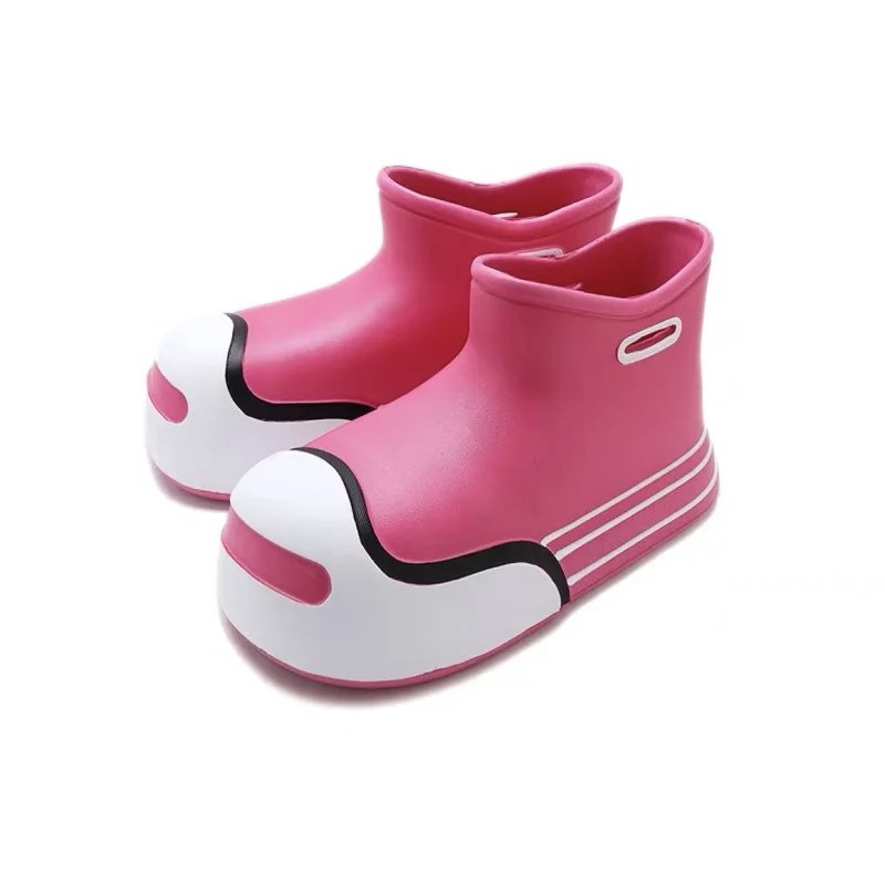 Strong shen Sommer Damen Regens tiefel Gummis chuhe wasserdichte rutsch feste Stiefeletten Regens chuhe weibliche Plattform Schuh Stiefeletten