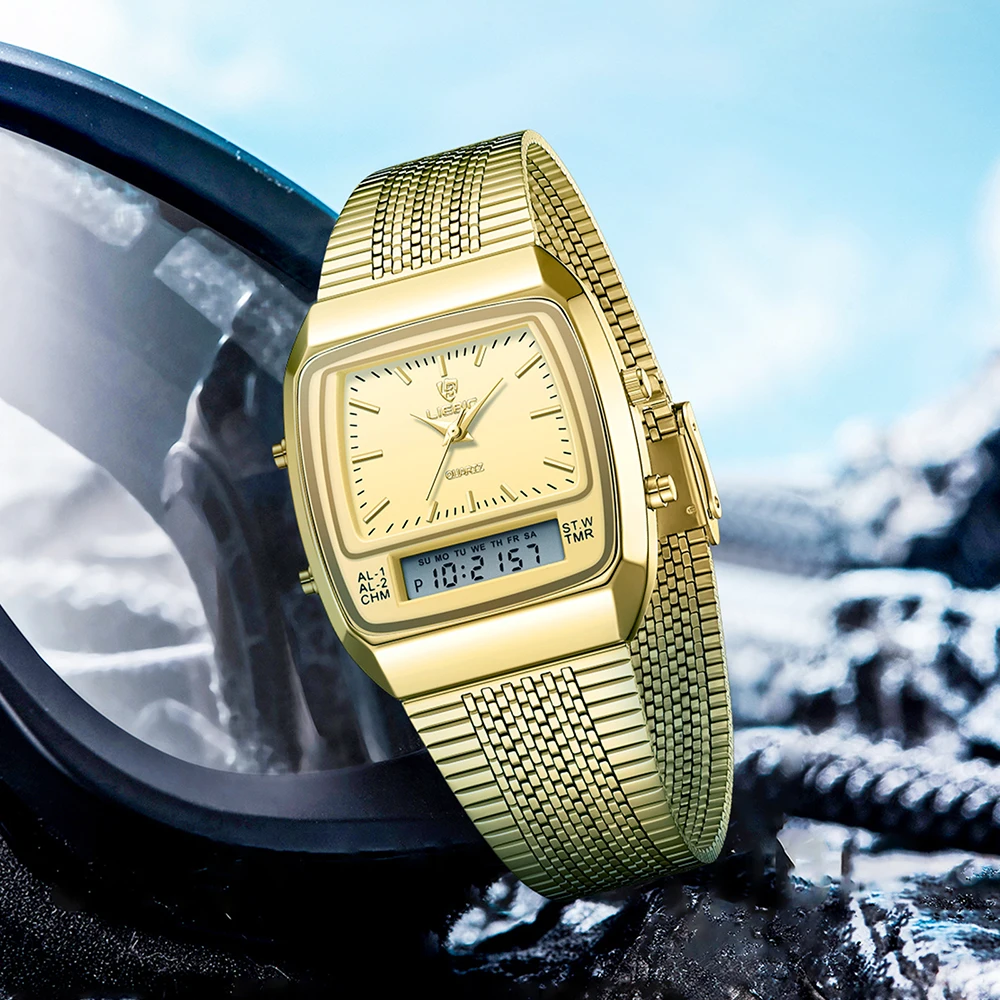 LIEBIG moda luksusowe cyfrowe zegarki kwarcowe dla mężczyzn kobiety Outdoor Sports zegarek ze stali nierdzewnej wodoodporne zegarki na rękę Relojes