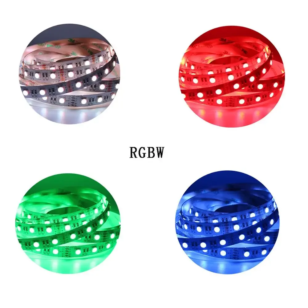 Taśma LED 5050 112 120 108 96 60Led/M RGB + W + WW RGBW RGBWW 12mm PCB 5M 4 in1 5 in1 rgbct RGBWW elastyczny taśma oświetleniowa LED 12V 24V