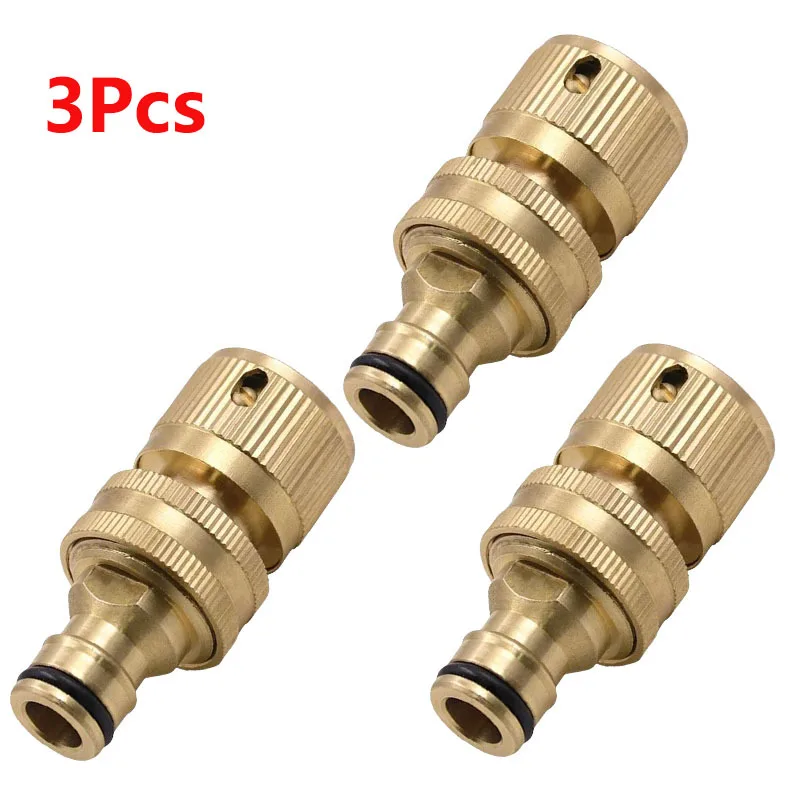 1Pc/3Pcs/5Pcs 3/4 Inch Brass Garden Hose Connector Quick Connect Swivel Joint for Garden Hose Irrigation Watering Car Washing