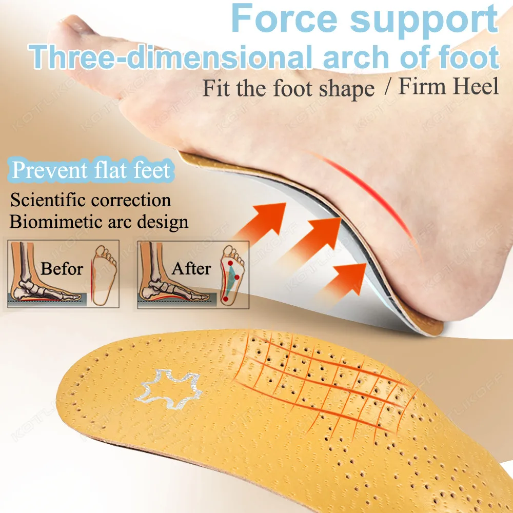 KOTLIKOFF Half Arch Support Orthopedic Shoes Sole Insoles FlatFoot Correct 3/4 Length Feet Care Health Orthotics Insert Shoe Pad