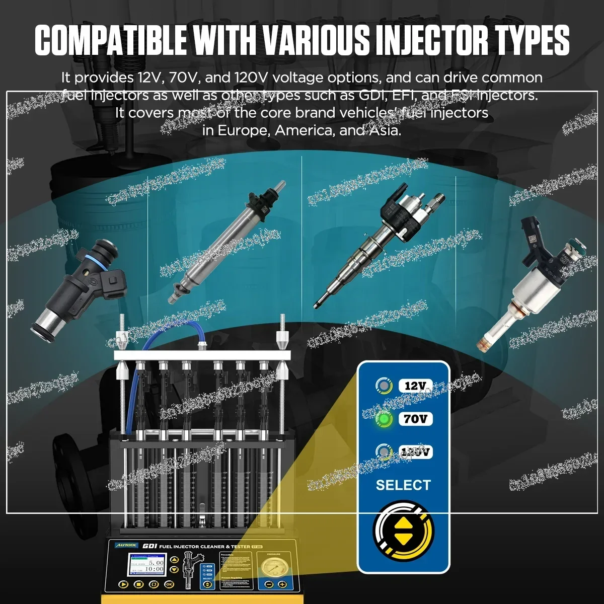 CT500 GDI EFI FEI Fuel Injector Cleaner & Tester Machine 6 Cylinders Fuel Injector Cleaner Tester for Car & Motorcycle