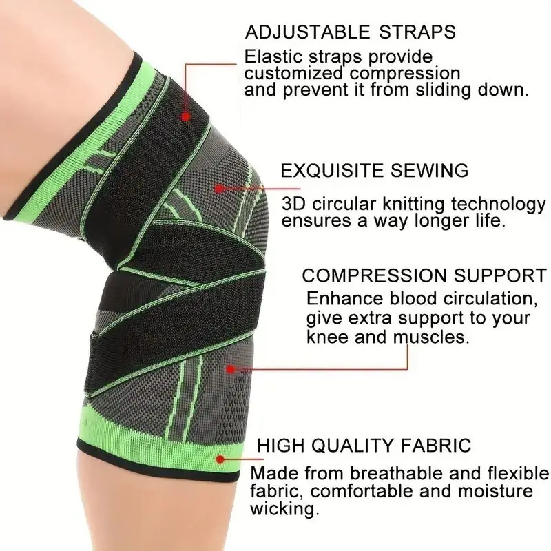 Knee Brace Knee Compression Sleeve for Knee Pain Running Weightlifting Knee Sleeves Support Breathable for Arthritis Sports Gym